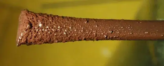 copper dust on cathode