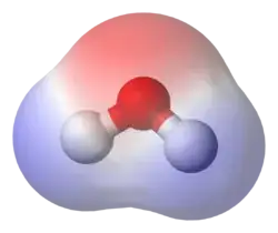 Electrostatic potential map of water