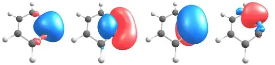 NBO orbitals in benzyne, visualisation with Chemcraft