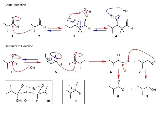 Aldol and Cannizzaro reaction mechanisms