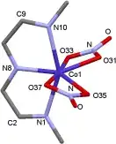 Three-dimensional representation of the ligand sphere of 4