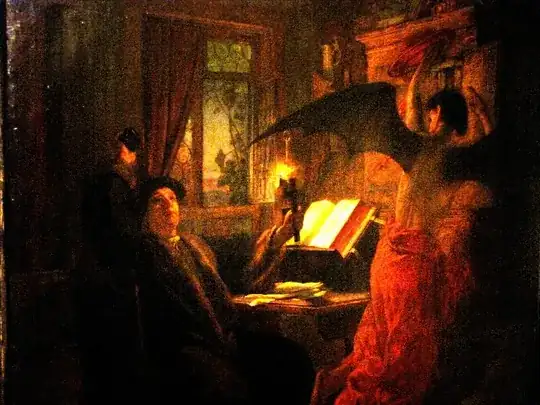 Martin Luther throwing an inkwell at the devil, at Wartburg Castle