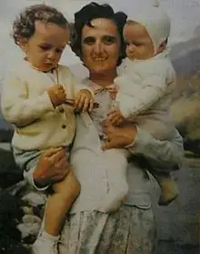 Photograph of Saint Gianna Beretta Molla with her two children.