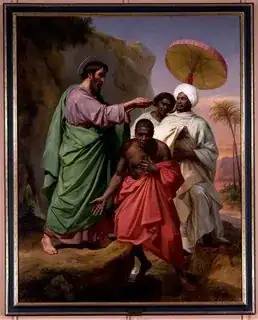 Philip baptizing a eunuch