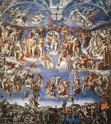 The Last Judgment, Sistine Chapel by Michelangelo (16 c.)