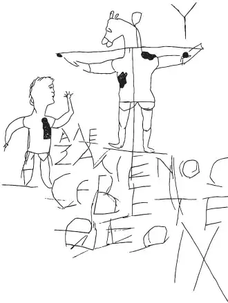 The Alexamenos Graffito - "Alexamenos worships his god."