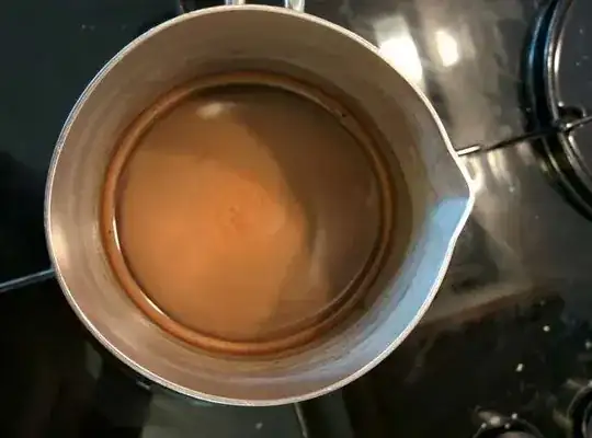 Stir the Turkish coffee for first heating