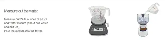 Screenshot of water adding step