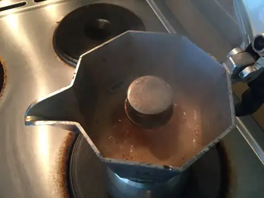 My Bialetti Brikka brewing...