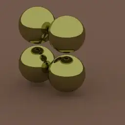 4 reflective spheres under a uniform white sky