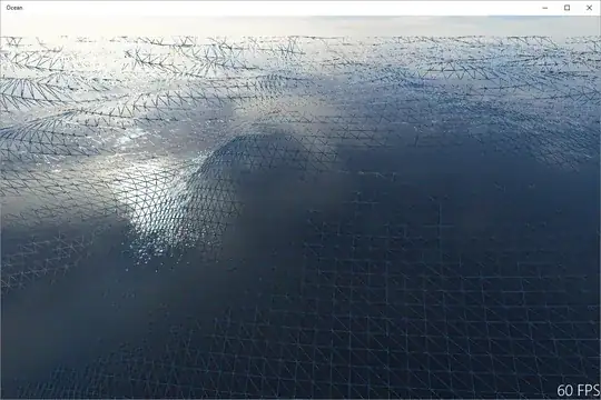 wireframe water surface