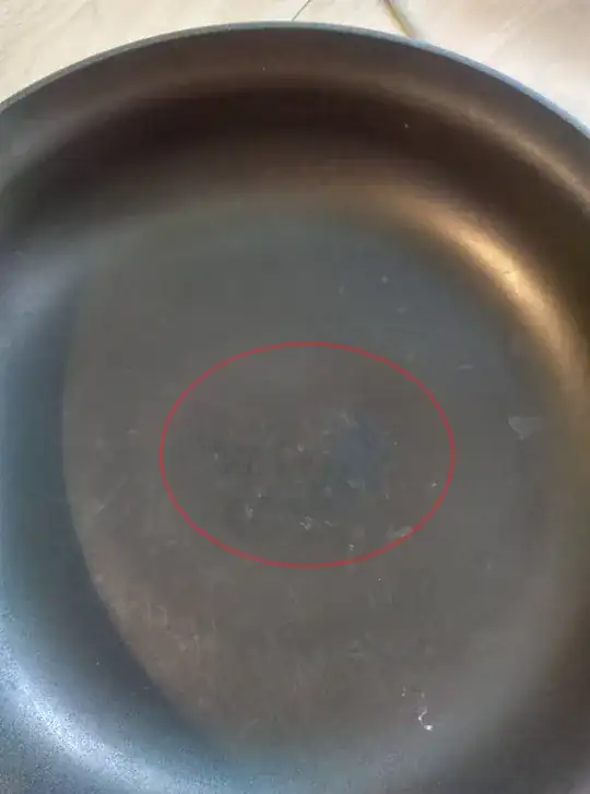 pan with damage in the center