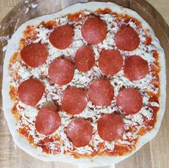 Pizza before baking