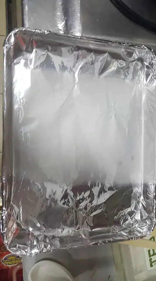 Aluminium foil with white stripe