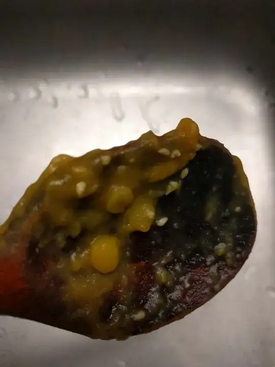lentils on spoon