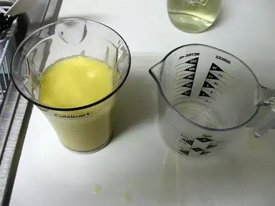 Mayo before the blender