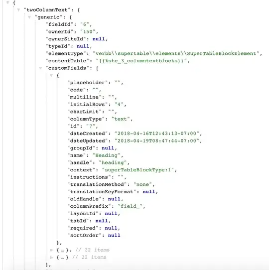 Complete field data from Super Table field item in Element API