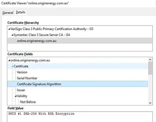 Certificate details dialog