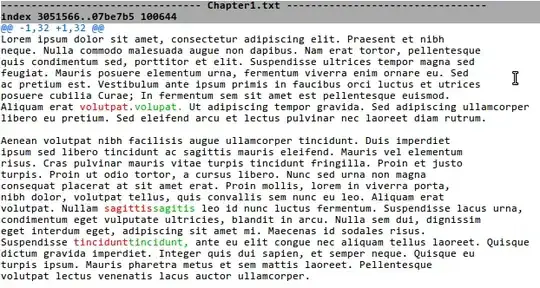 Differences colored at a word-level using gitk