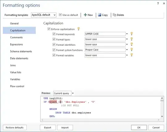 Capitalization formatting