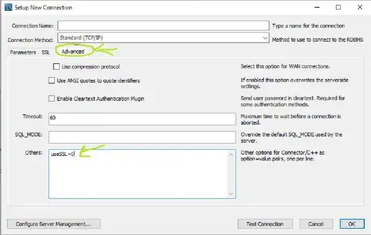 add useSSL=0 in advanced tab 