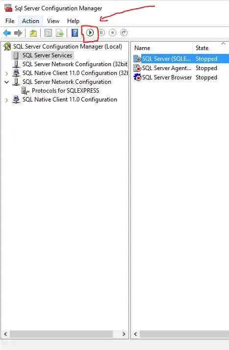 Where the run/start button is