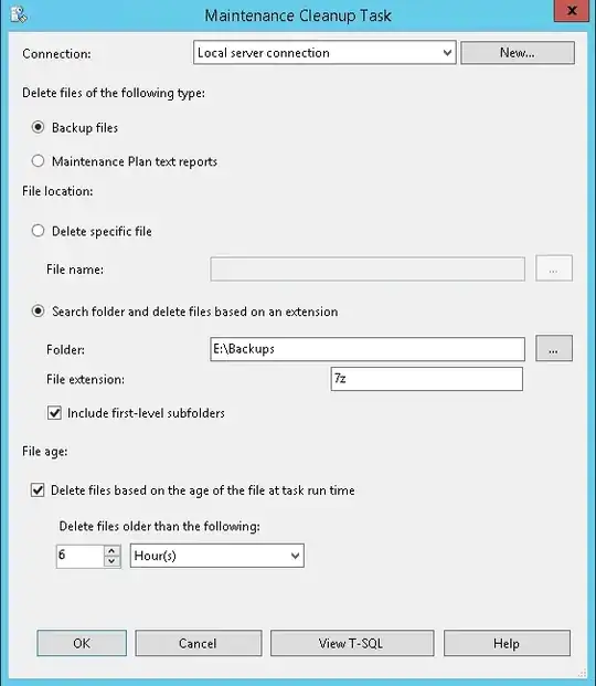 Maintenance Cleanup Task screenshot