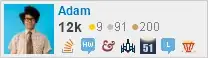 Adam's profile on Stack Exchange