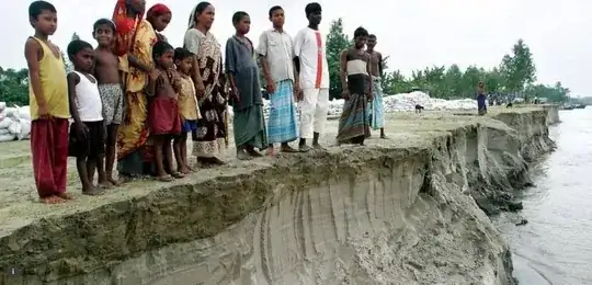 River bank erosion in Bangladesh