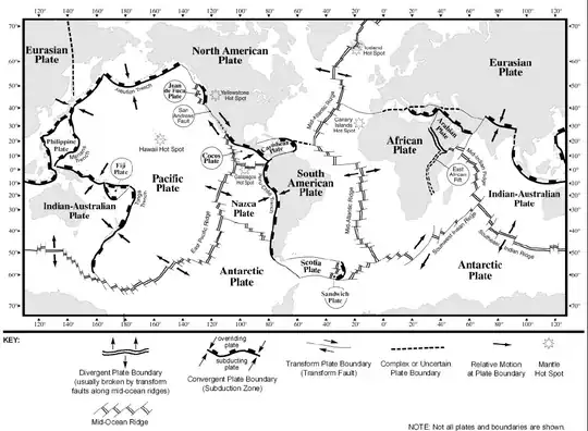 Map of Subduction Zones Worldwide
