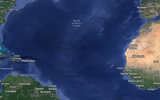 Atlantic Ocean floor in Google Maps