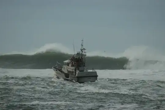 During times of maximum ebb current, seas can become extremely steep with breaking waves.