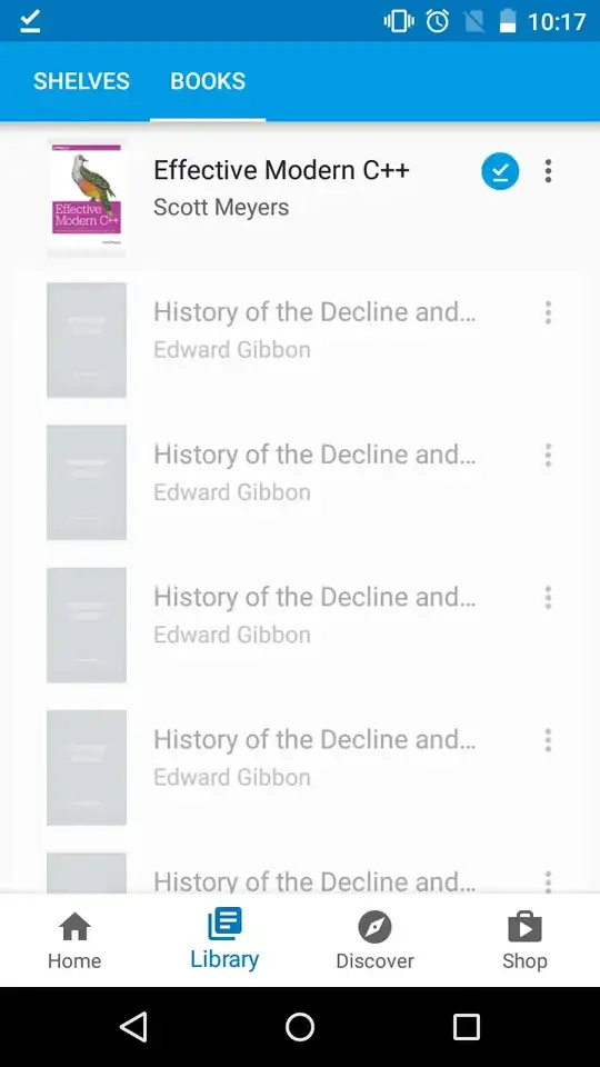 screen shot of Google play books library view