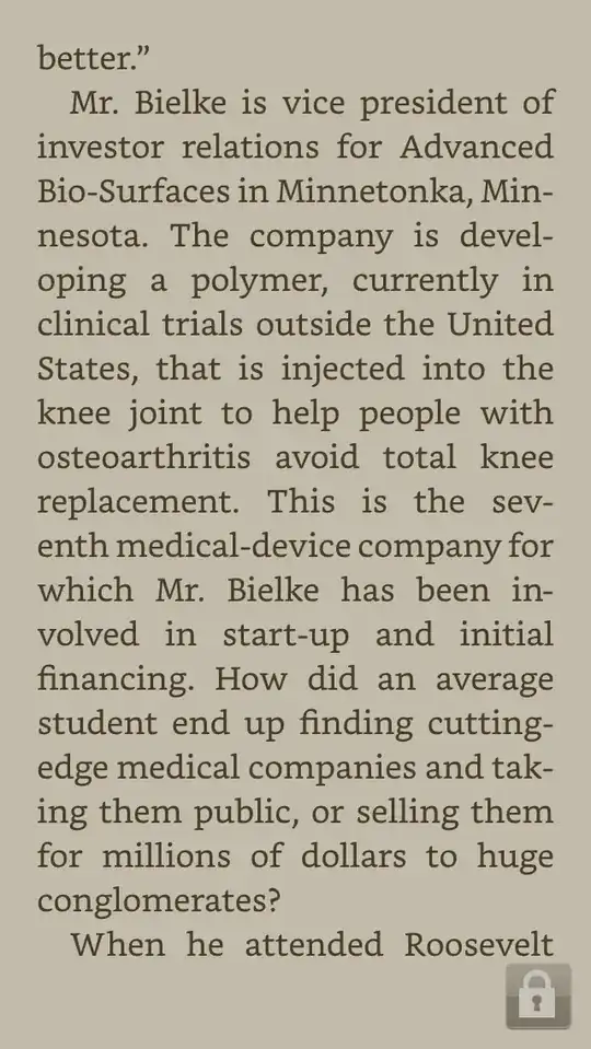 screen shot of the lock