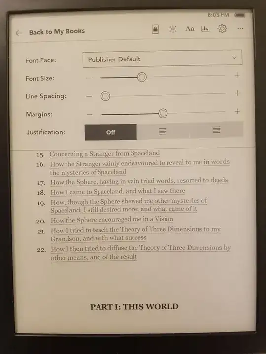 kepub gives sensible font size