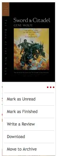 Cover with action menu