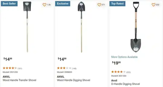 Home Depot shovels