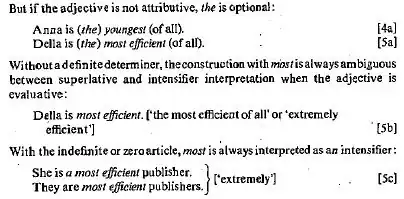 Superlative in predicative position