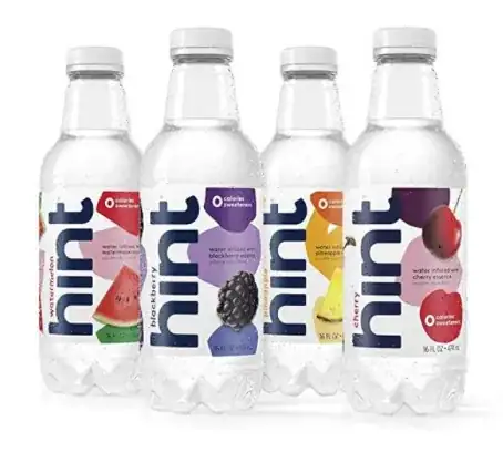 four bottles of flavored water