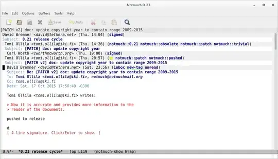 Message view within a thread of messages