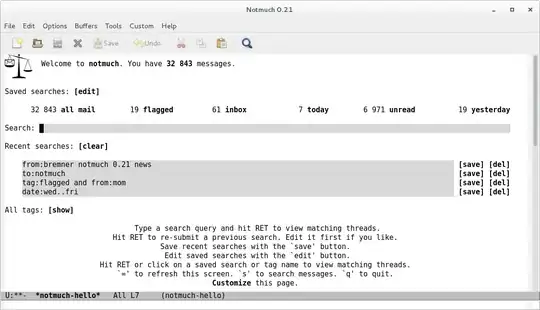 screenshot of the notmuch-hello view