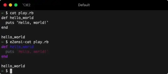 screenshot of cat and e2ansi-cat