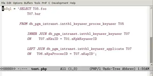 Highlighting of SQL keywords in php strings with Consolas fonts as default.