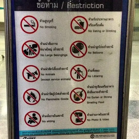 Bangkok subway rules
