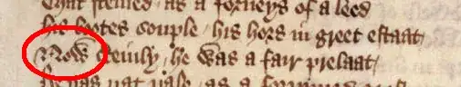 "Now" in the Ellesmere manuscript of Chaucer