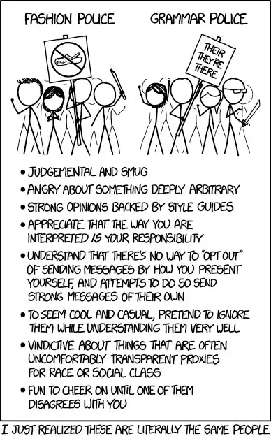 xkcd: Fashion Police and Grammar Police