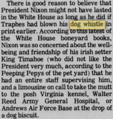 dog whistle politics reference from 1974
