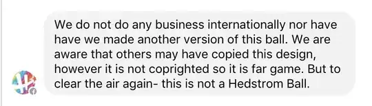 Follow-up FB message from Hedstrom confirming they do no business internationally