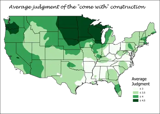 deepest green around Dakotas/Minnesota/Wisconsin & Portland/Seattle; medium green around the edges of those areas & West coast & a few other places; light green most anywhere else; white down from west PA to east Texas