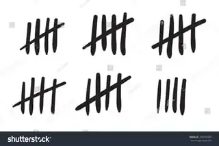  a sequence of four vertical lines struck through